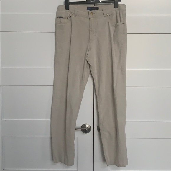 Linen Blend Brax Cesar Lagen Slack Pants - Picture 2 of 7